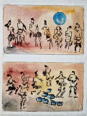 Carla Kleekamp - Unieke - kleine oplage (10) - handgekleurde ETS "African dance of Hope" GROOT! kopen? Bied vanaf 1!
