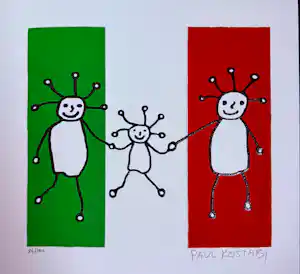 Paul Indrek Kostabi - “Sprkl Italy". Handgesigneerd. Nr. 84/100. kopen? Bied vanaf 49!