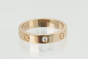 2015 - originele CARTIER 18kt rosé-goud "love collection" screw ring mt diamant kopen? Bied vanaf 430!