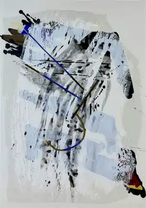 Lei Molin - Abstracte compositie - 1985 (nette lijst!) verkocht voor € 315!