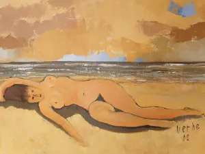 Niet of onleesbaar gesigneerd - Naakt op strand kopen? Bied vanaf 1!