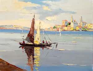 Antonius Baltes - Paysage marin méditerranéen verkocht voor € 65!