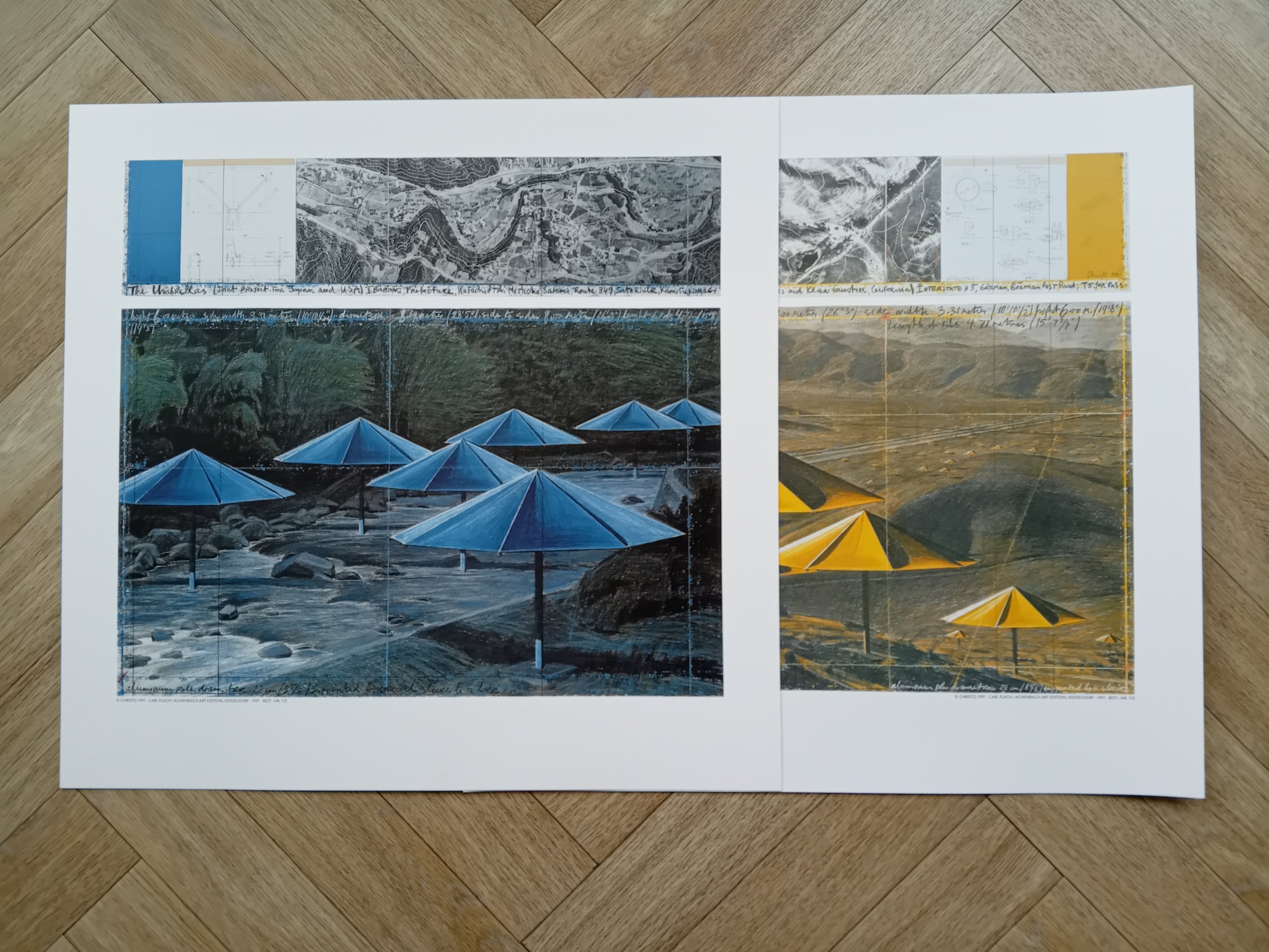 Christo - SET van 2 Zeefdrukken YELLOW and BLUE UMBRELLAS kopen? Bied vanaf 55!