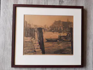 Jan Sirks - Ets, "Leuvehavenbrug Rotterdam" Vooroorlogs Rotterdam 181-JS kopen? Bied vanaf 40!