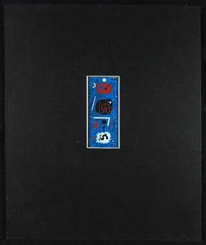 Leon Savelsberg - Gouache op papier, Blauw rood kopen? Bied vanaf 1!