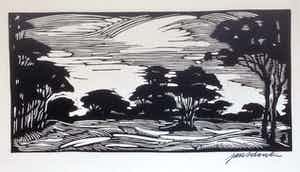 Jan Schonk - Houtsnede Wolfheze 1926 verkocht voor € 50!