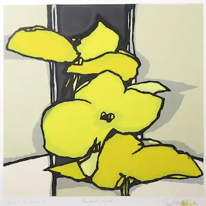 Fon Klement - Boardsnede, Bouquet jaune - Ingelijst kopen? Bied vanaf 80!