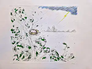 Pieter Holstein - grote handgekleurde ets "Kracht" - voor Prent 190 - potloodgesigneerd kopen? Bied vanaf 39!