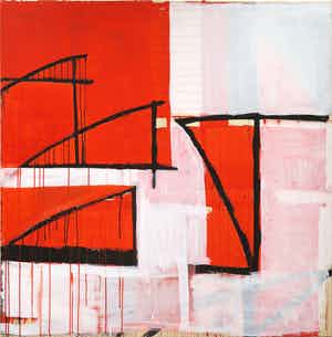 Dave Meijer - Acryl en inkt op doek, Zonder titel (Zeer groot) verkocht voor € 500!