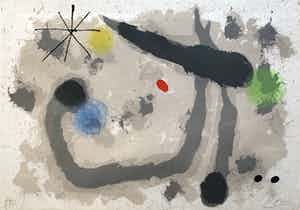 Joan Miro - HANDGESIGNEERDE kleurenlitho - 'Le Lézard aux Plumes d'Or - 1967 verkocht voor € 1200!