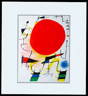 Joan Miro - 'LeSoleil Rouge` - 'Litografo Volume I', Spaanse uitgave uit 1972 Mourlot 858 verkocht voor € 159!