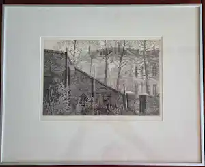 Wim van der Meij - Ets, titel "Landgoed" 1989 kopen? Bied vanaf 50!