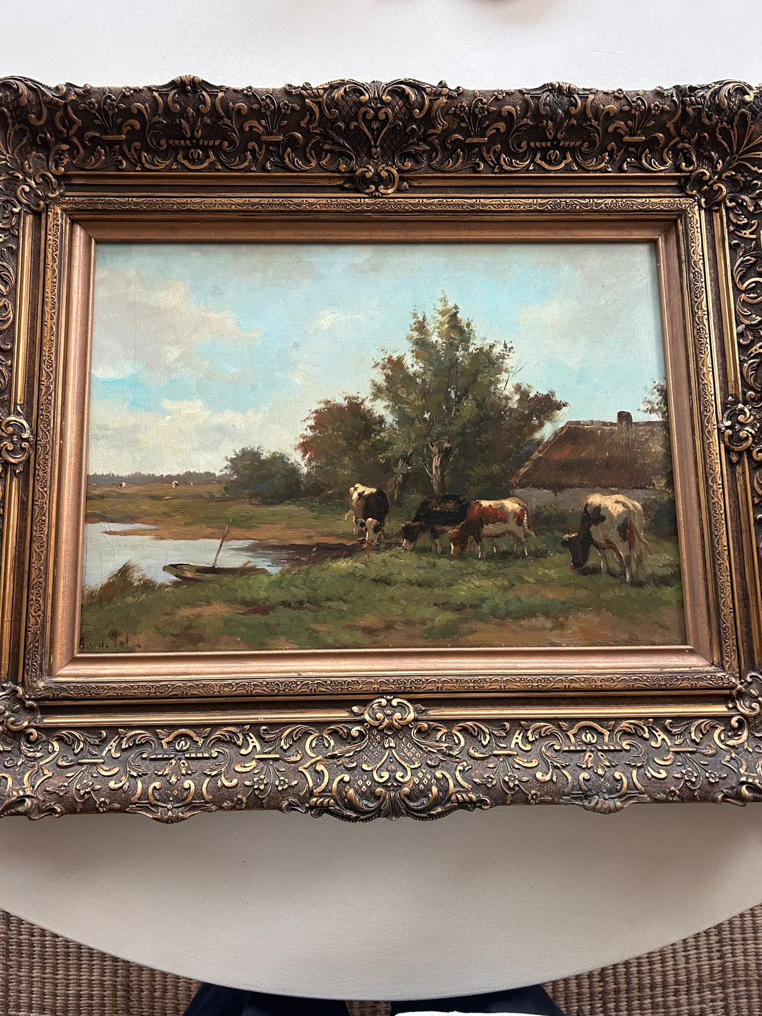 Arend van de Pol - Landschap met koeien kopen? Bied vanaf 150!