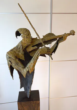 Jacques Van Den Abeele - Violonist, bronzen beeld (groot, zwaar) kopen? Bied vanaf 2750!