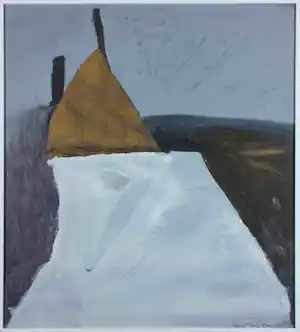 Jan Martens - Acryl op paneel, Zonder titel - Ingelijst verkocht voor € 40!
