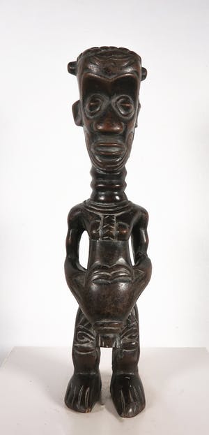 Lulua - Houten beeld met prominente navel en scarificaties kopen? Bied vanaf 1!