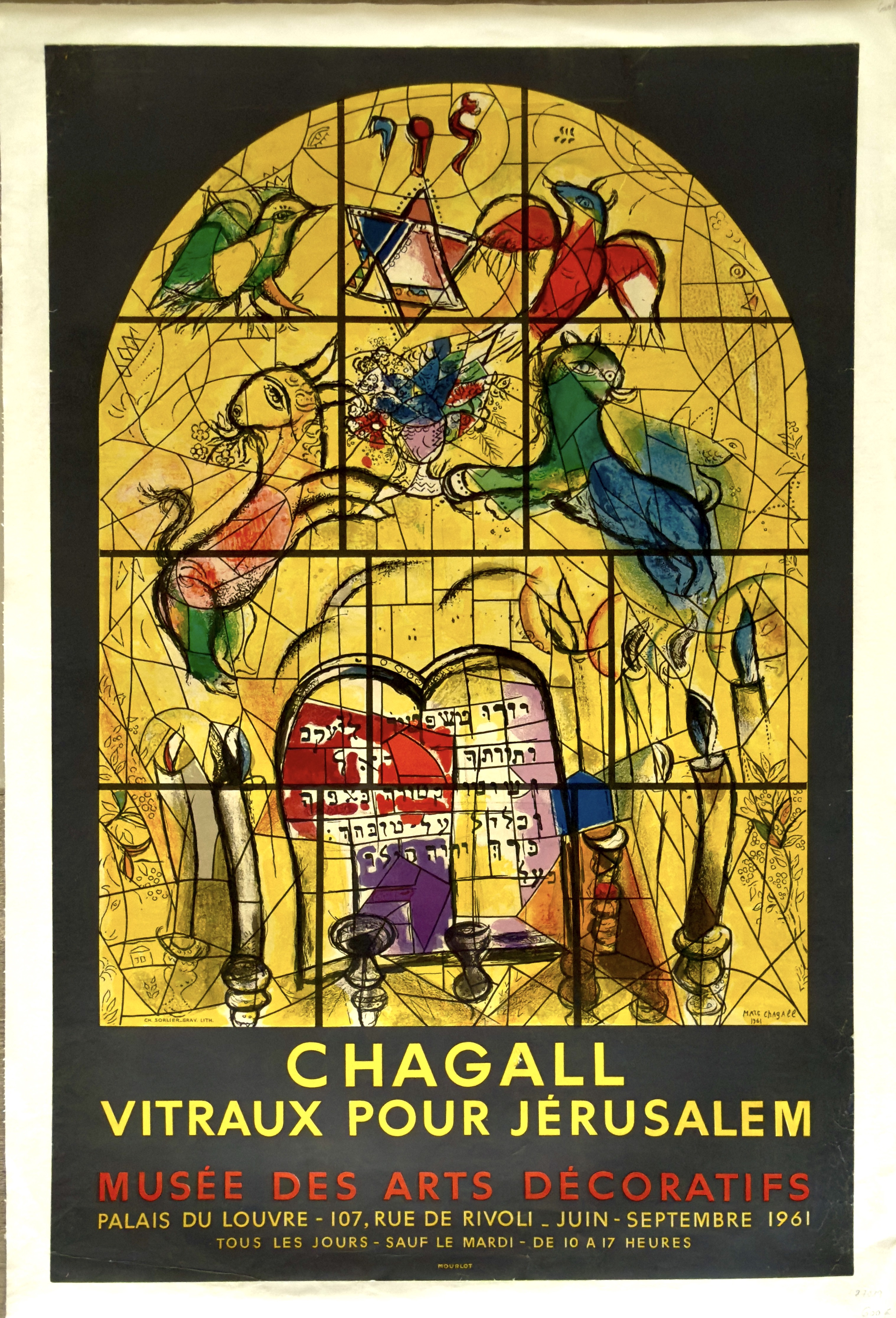 Marc Chagall - Vitraux pour Jérusalem – Affiche lithographique originale Mourlot – 1961 kopen? Bied vanaf 395!