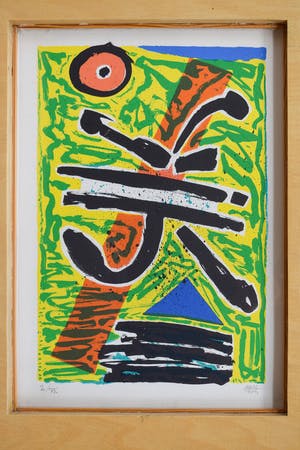 Niet of onleesbaar gesigneerd - KDL - Vier Abstracte prints kopen? Bied vanaf 1!