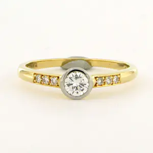 RICHARZ - 18k bicolour gouden ring met briljant geslepen diamant tot. 0.33ct kopen? Bied vanaf 460!