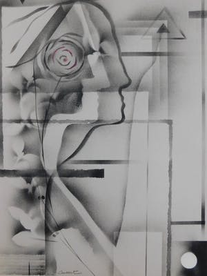 Gislain Dussart - Composition with Rose kopen? Bied vanaf 25!