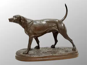 Arthur Waagen - (1833-1898) - Sculpture, Le Chien Vampire - 31 cm - Bronze patiné kopen? Bied vanaf 700!