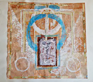 Marijke Stultiens - Limburgs (textiel) kunstenares - bijzondere jaren 90 papier- collage - gesignrd kopen? Bied vanaf 52!