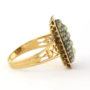 18k gouden ring bezet met parels - ringmaat 17 (53) kopen? Bied vanaf 400!