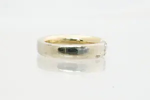 80 - Moderne 14 karaat bi colour gouden solitair ring met ca 0.25 crt diamant kopen? Bied vanaf 520!