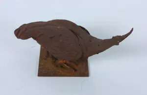 Paul Beckers - Drie sculpturen van ijzer en terracotta, Vogels (Ibis, Oehoe en uiltjes) + boek! kopen? Bied vanaf 80!