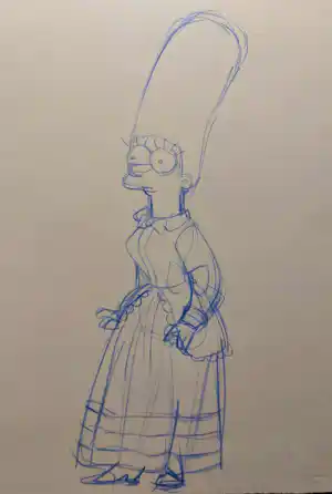 Matt Groening - originele productietekening, ingelijst + certificaat verkocht voor € 75!