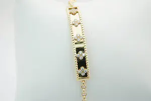 27- 18 karaats gouden plaat-armband - 5 sterren met zirkonia kopen? Bied vanaf 195!