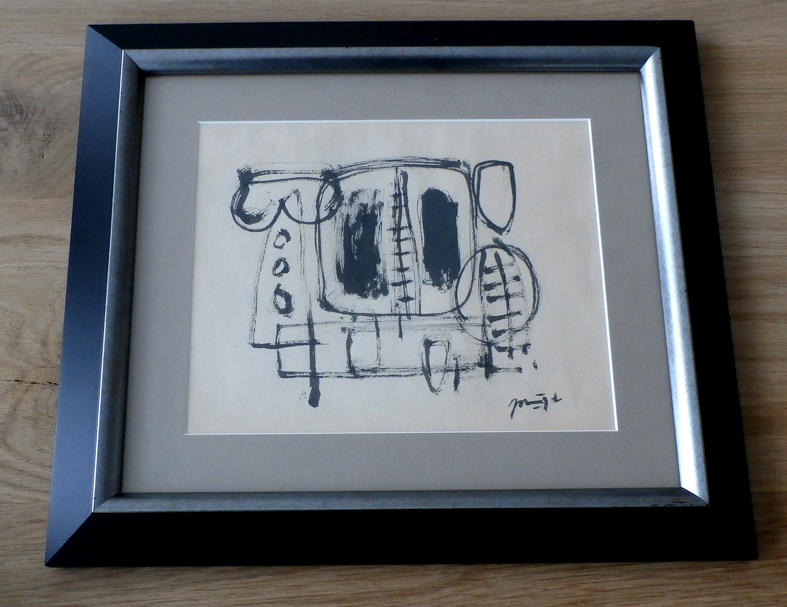 Jaap Nanninga - mooi ingelijste tekening - jaren 50 verkocht voor € 475!