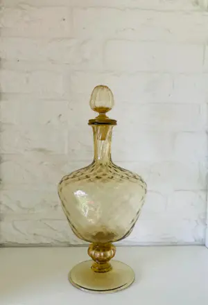 Empoli Glas - Vintage amberkleurige karaf van Empoli, Italy, jaren 60-ig kopen? Bied vanaf 45!
