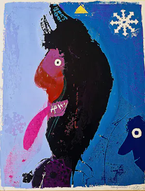 Adi Holzer - 1971 - grote hand-gedrukte kleuren zeefdruk ""der schoene Schiachpercht" kopen? Bied vanaf 57!