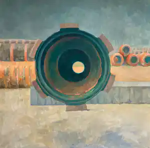 Nel Pot - acrylverf op doek - zonder titel - gesigneerd - 1988 - 100 x 100 cm kopen? Bied vanaf 90!