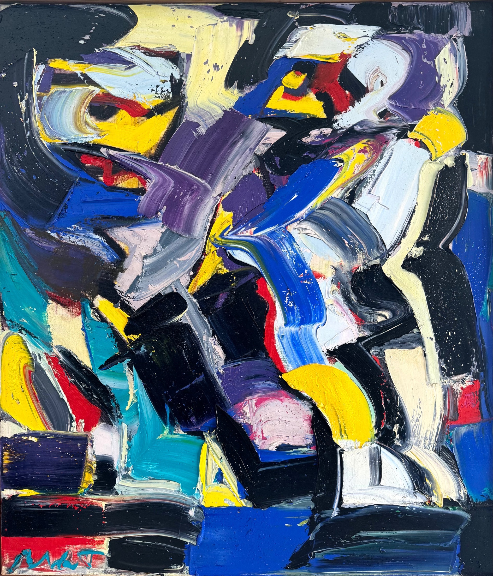 Bart de Graaf - Blauwe Hel - Olie op doek - Gesigneerd - 80x70 cm kopen? Bied vanaf 180!