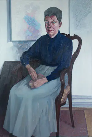 Janus Nuiten - Olieverf op doek, Portret van een zittende vrouw (Lena) kopen? Bied vanaf 150!