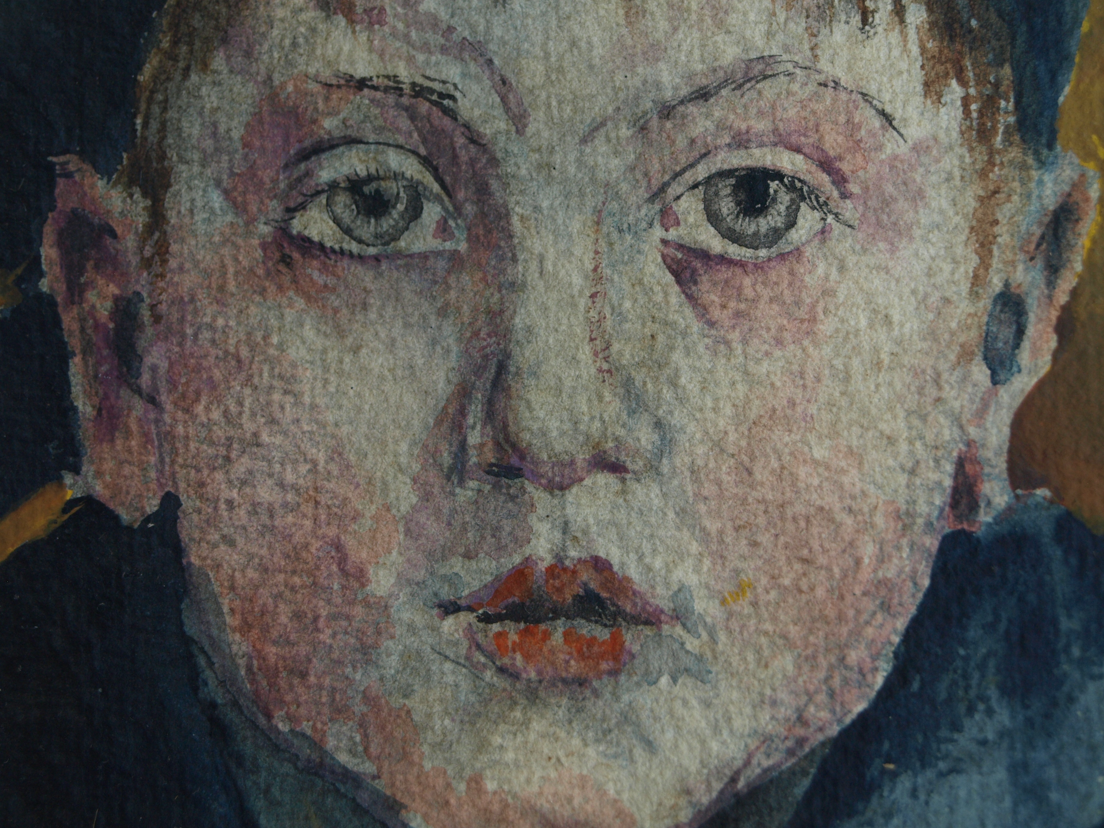 Niet of onleesbaar gesigneerd - Aquarel – Portret jongetje met pet – gesigneerd & ingelijst  kopen? Bied vanaf 1!