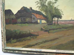 Aris Knikker - Ingelijst , Olieverf op doek , Boerderij – Gesigneerd - Lijst, 46 x 56 cm. kopen? Bied vanaf 1!