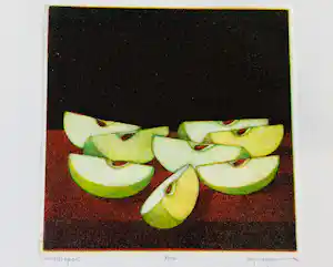 Joop Vegter - Fraaie kleine mezzotint "partjes Appel" - kleine oplage - potloodgesigneerd verkocht voor € 125!