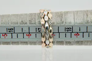 33-Drie Elegante 9Krt rosé & wit & geel dames ringen - met diamant kopen? Bied vanaf 100!