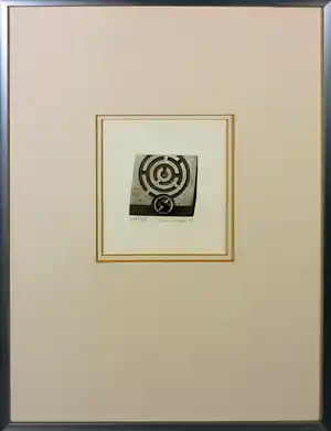 Friedrich Meckseper - Ets, Labyrint - Ingelijst verkocht voor € 50!