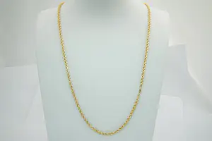 18 - Lang (70cm) & z o goed als nieuw 18 karaat geel-gouden "koord" collier kopen? Bied vanaf 240!