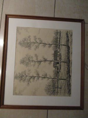 Niet of onleesbaar gesigneerd - zeer fraaie tekening vn boerenlandschao kopen? Bied vanaf 10!