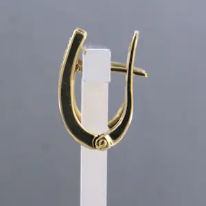 18k geel gouden oorbellen bezet met briljant geslepen diamant 0.06 ct kopen? Bied vanaf 360!