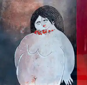 Ans Wortel - ’t is je áán te zien…, gouache (ingelijst) verkocht voor € 195!