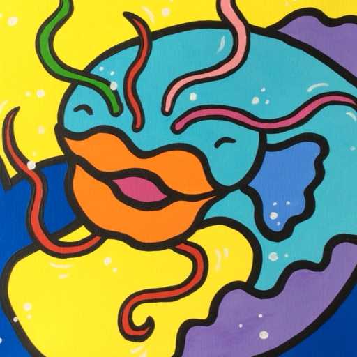 Shunyam - "am I not gorgeous", schilderij handgesigneerd verkocht voor € 75!