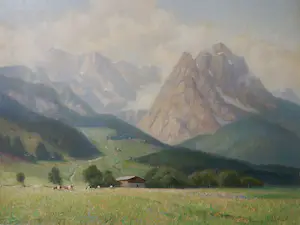Werner Vogel - Blick auf das Wettersteingebirge, Ölgemälde signiert kopen? Bied vanaf 249!