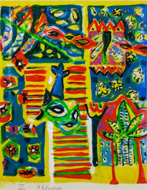 Gertie Janssen - Gouache en potlood op papier, Drieluik, I, II, III - Ingelijst kopen? Bied vanaf 70!