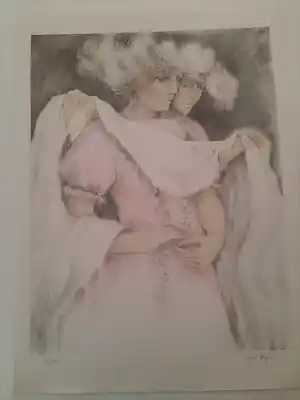 Colette Deyme - Litho, Titel, Deux femmes en rose. (Twee vrouwen in het roze ) kopen? Bied vanaf 35!